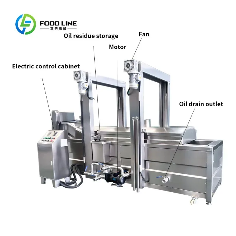 Customized Factory Selling Large Continuous Fryer Potato Chips Banana Chips Fryer Industrial Continuous Fryer Machine