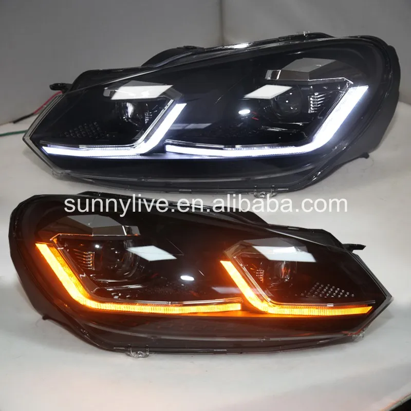 

New Design LED Head Light with Projector Lens for VW Golf 6 Update to Golf 7.5 Style 2009- 2013 Sy