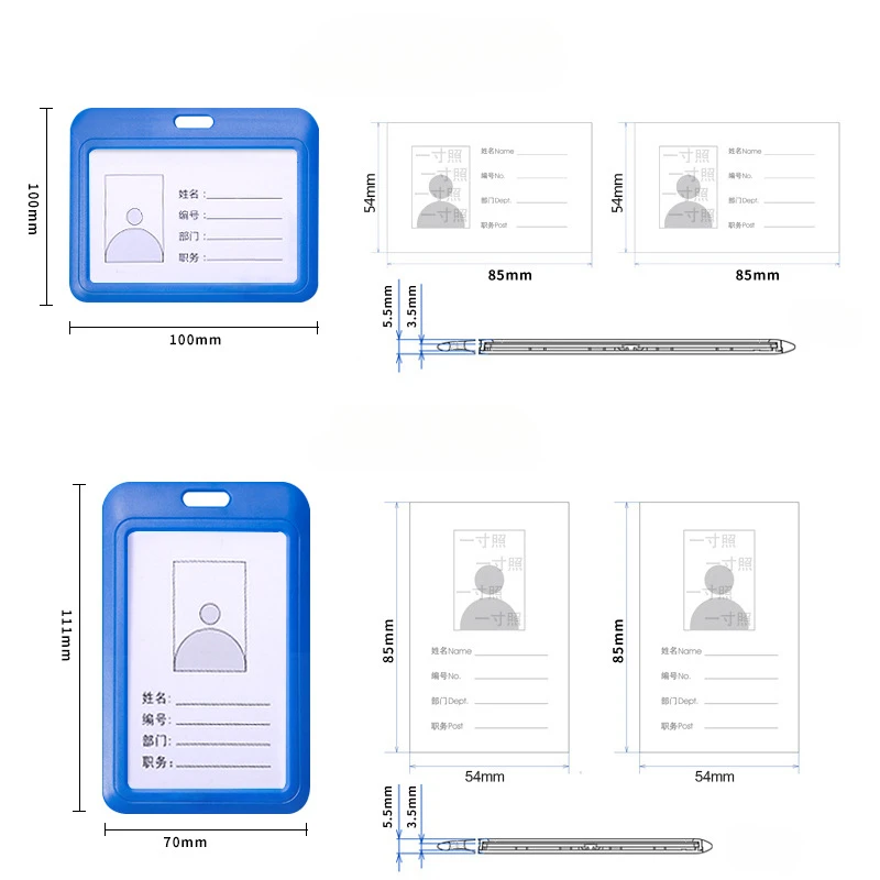 Soporte para insignia de 2 piezas, funda para permiso de trabajo, funda para tarjeta de trabajo, funda para identificación, carrete retráctil