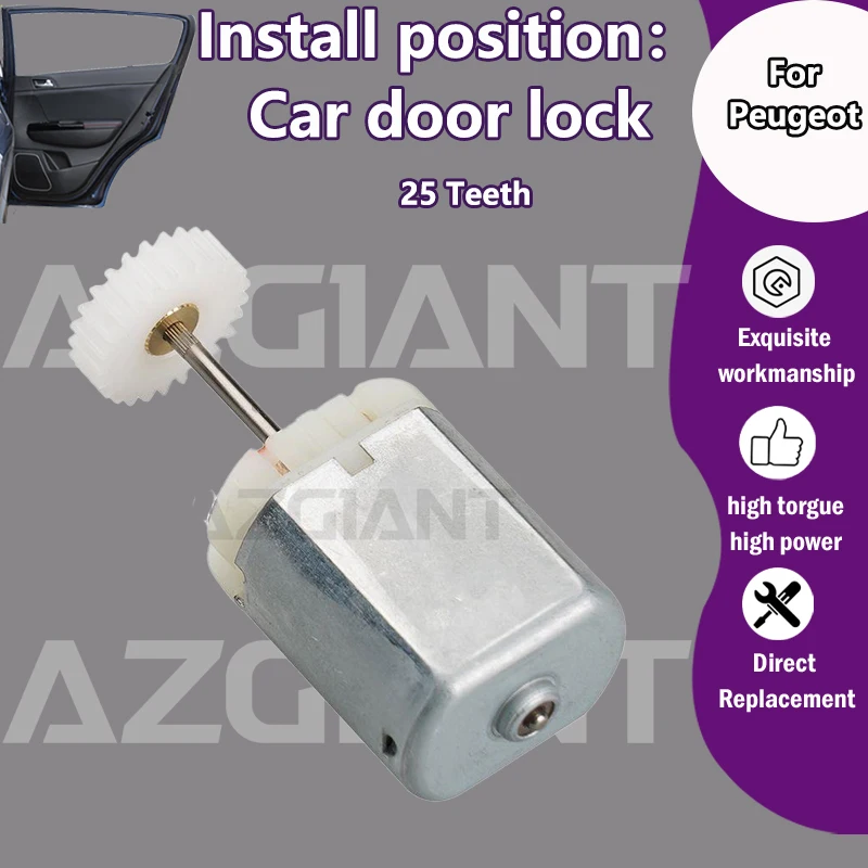 

For Peugeot 406 306 206 MK1 CC Car Electric Door Lock adjust Actuator 25 Teeth plastic gear 12V motor Moteur de porte tool new
