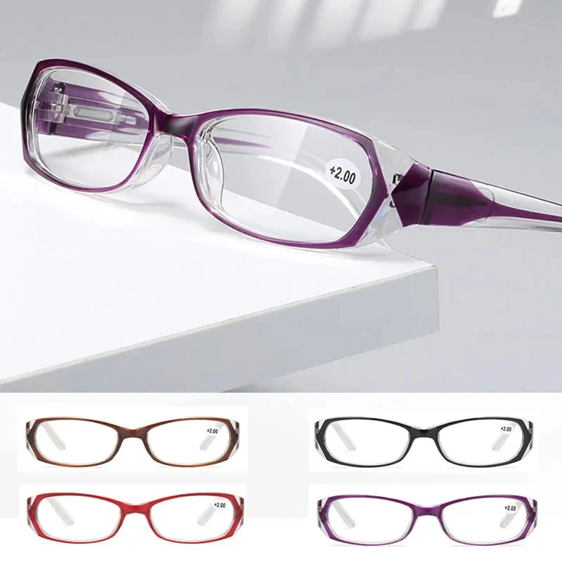 2024 Fashion Retro Anti-blue Reading Reading Glasses Ladies Reading Glasses Computer Prescription Glasses +100+400