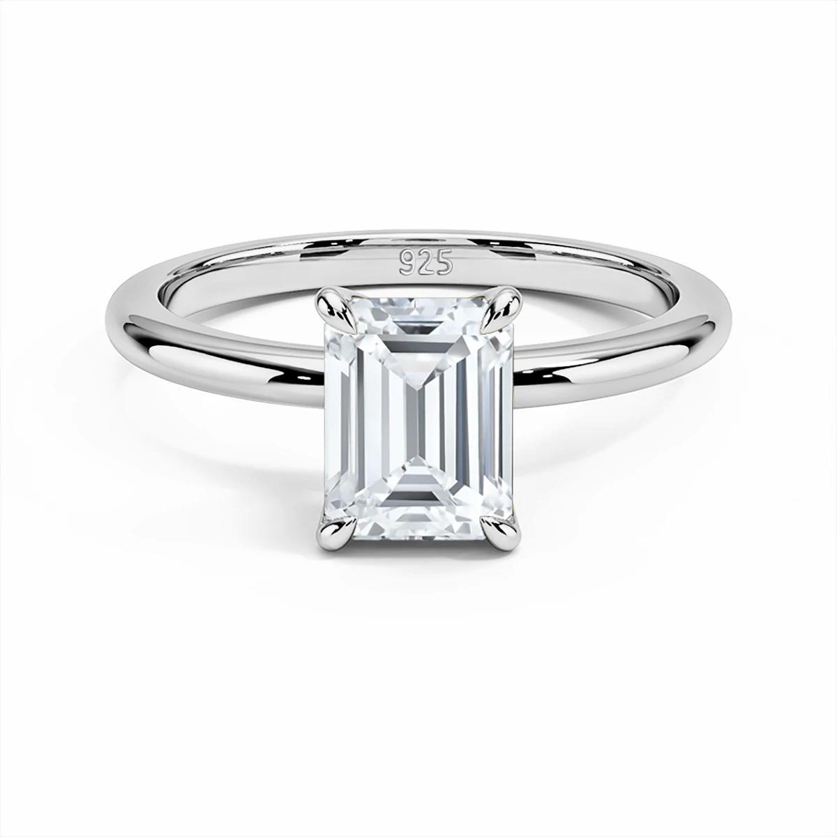 Mit Zertifikat 925 Silber Moissanit-Ring Smaragdschliff 3ct 7*9mm Stein Besteht Diamantentest Schmuck für Frauen Hochzeitsgeschenk Damen – Detail 7