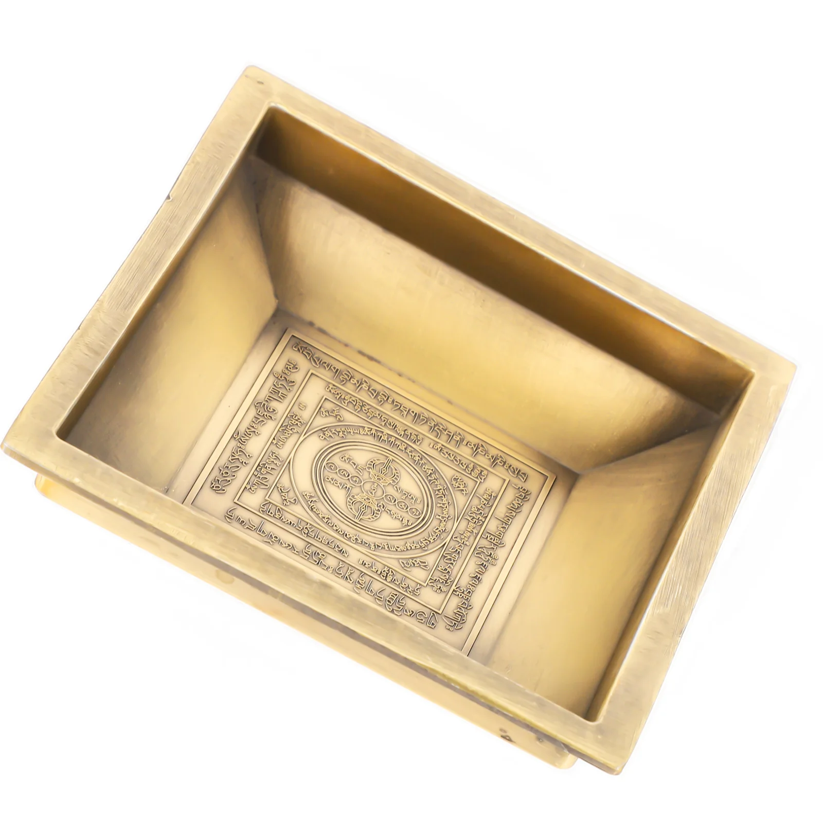 

Copper Incense Temple Dish 251mm Square Plate Retro Ash Container Temple Supplies Storage Bowl Fruit Holder