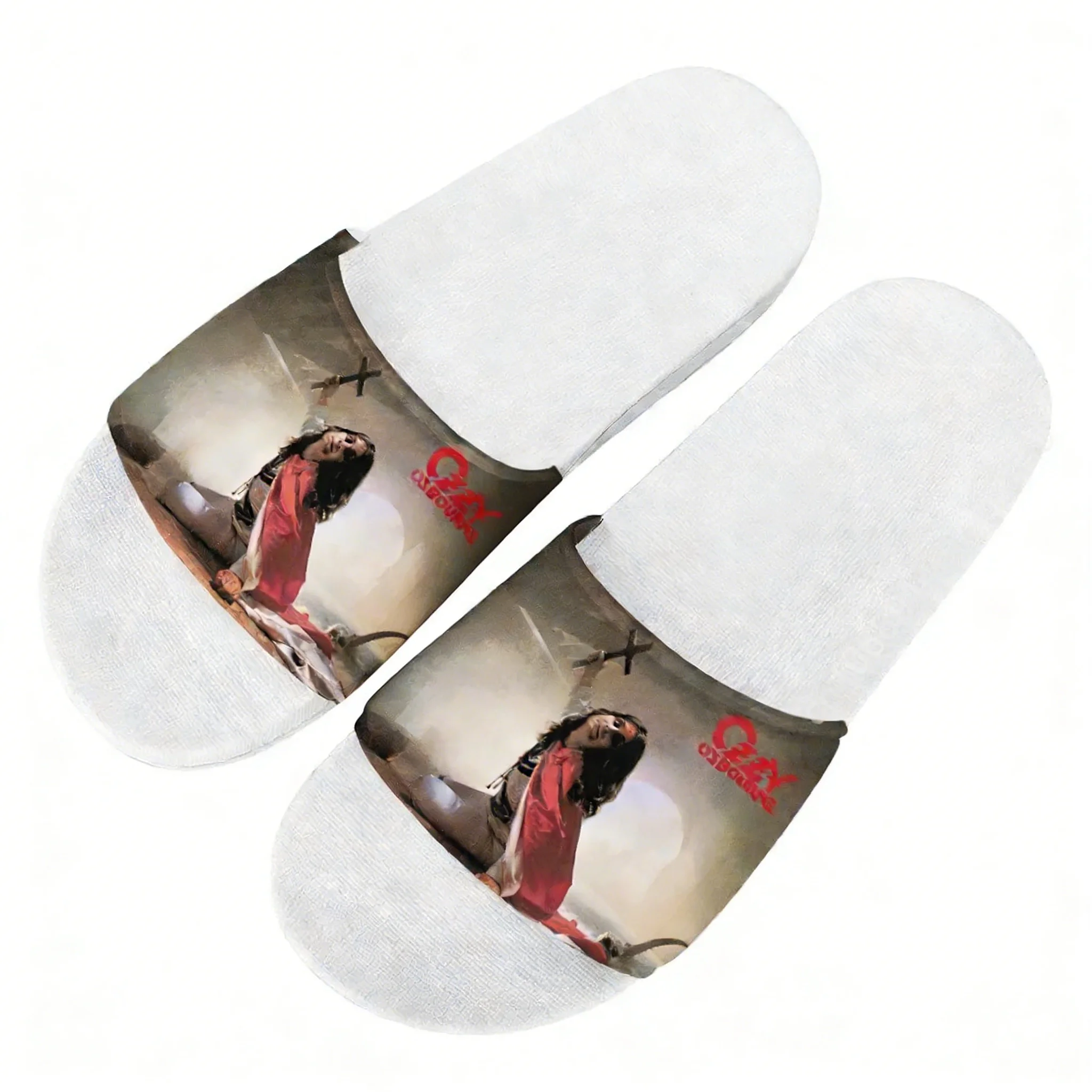 

Ozzy Osbourne Rock Singer Slippers Man Woman Boy Girl Tailor Made Slides Sandals Photo Customized Bath Shoes Water Shoe White