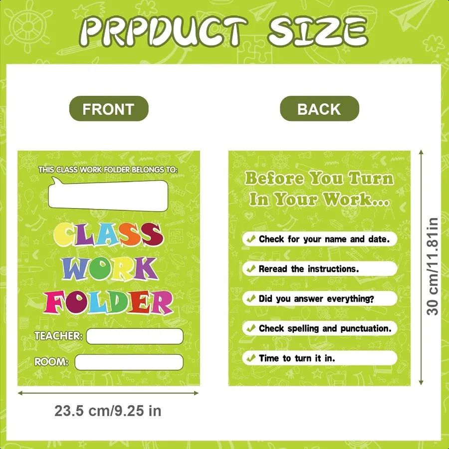 24 cartelle tascabili per studenti, portafoglio sfuso, cartelle per la casa, regali per l'aula, l'home office, studenti, insegnanti, carte scolastiche