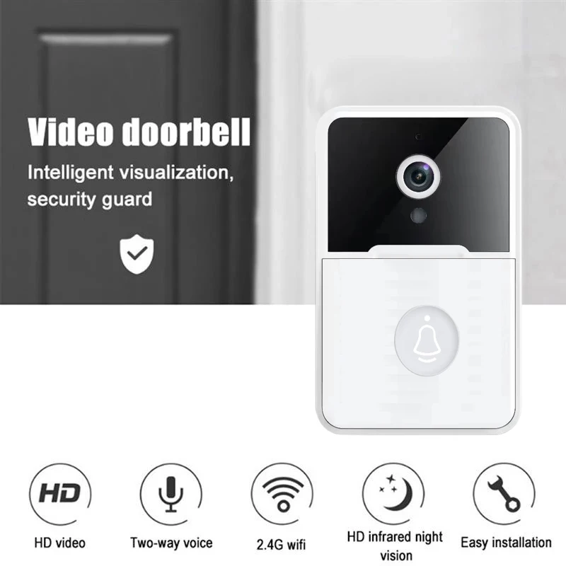 2.4G WIFI Video Doorbell Camera Wireless Night Vision Smart Home Security HD Door Bell Two Way Intercom Voice Change For Home