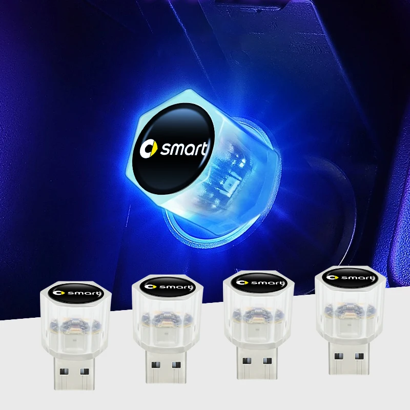

Автомобильные USB-лампы Ambient Lights, портативные мини-светодиодные атмосферные лампы для Smart Fortwo 451 450 453, Forfour EQ Cabrio Crossblade ROADSTER