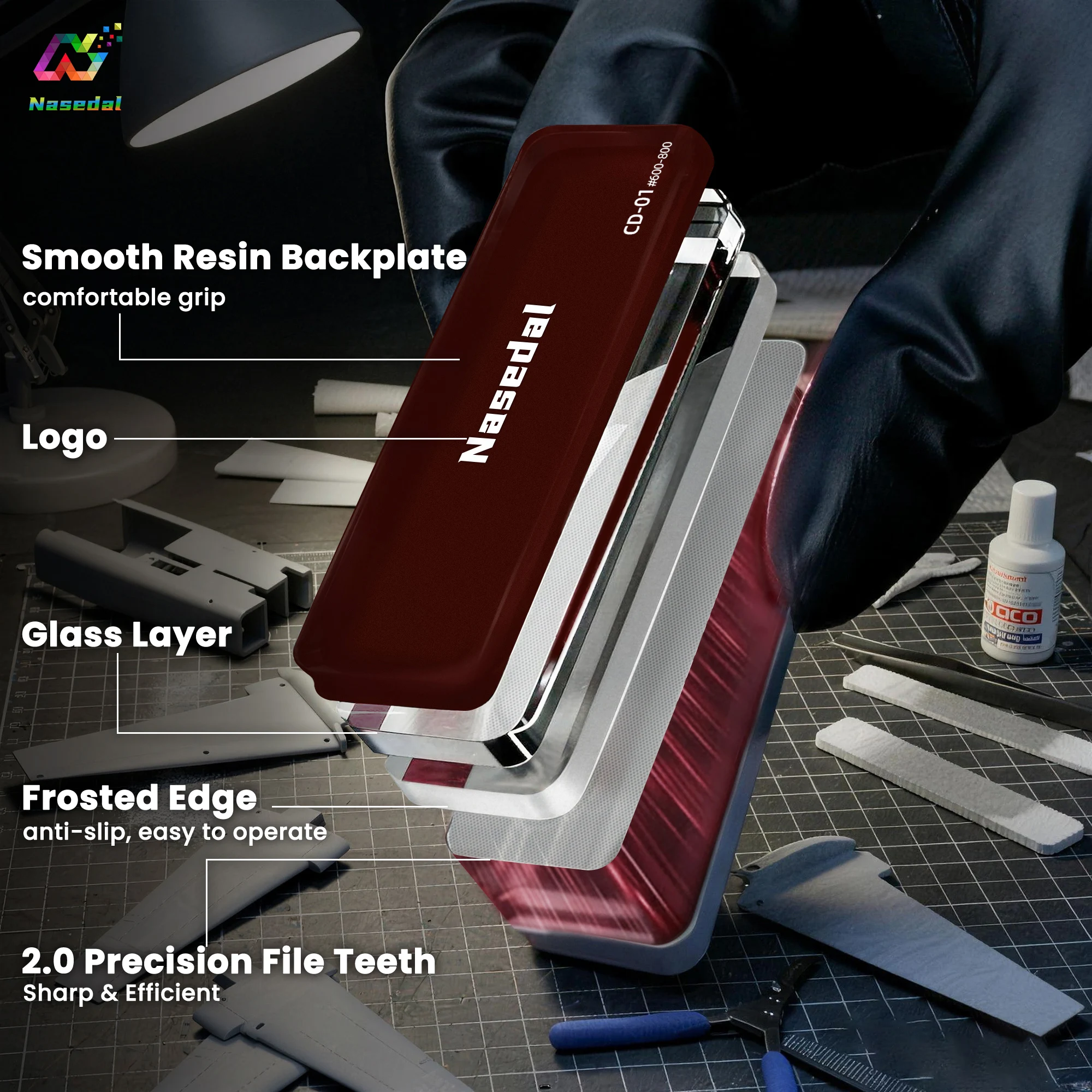 

Наседал # Полировальная пилка для стекла 600-800, обновленная версия 2.0, моющаяся, для моделей Gundam, DIY, зеркальной полировки, инструмент для шлифовки небольших плоских поверхностей