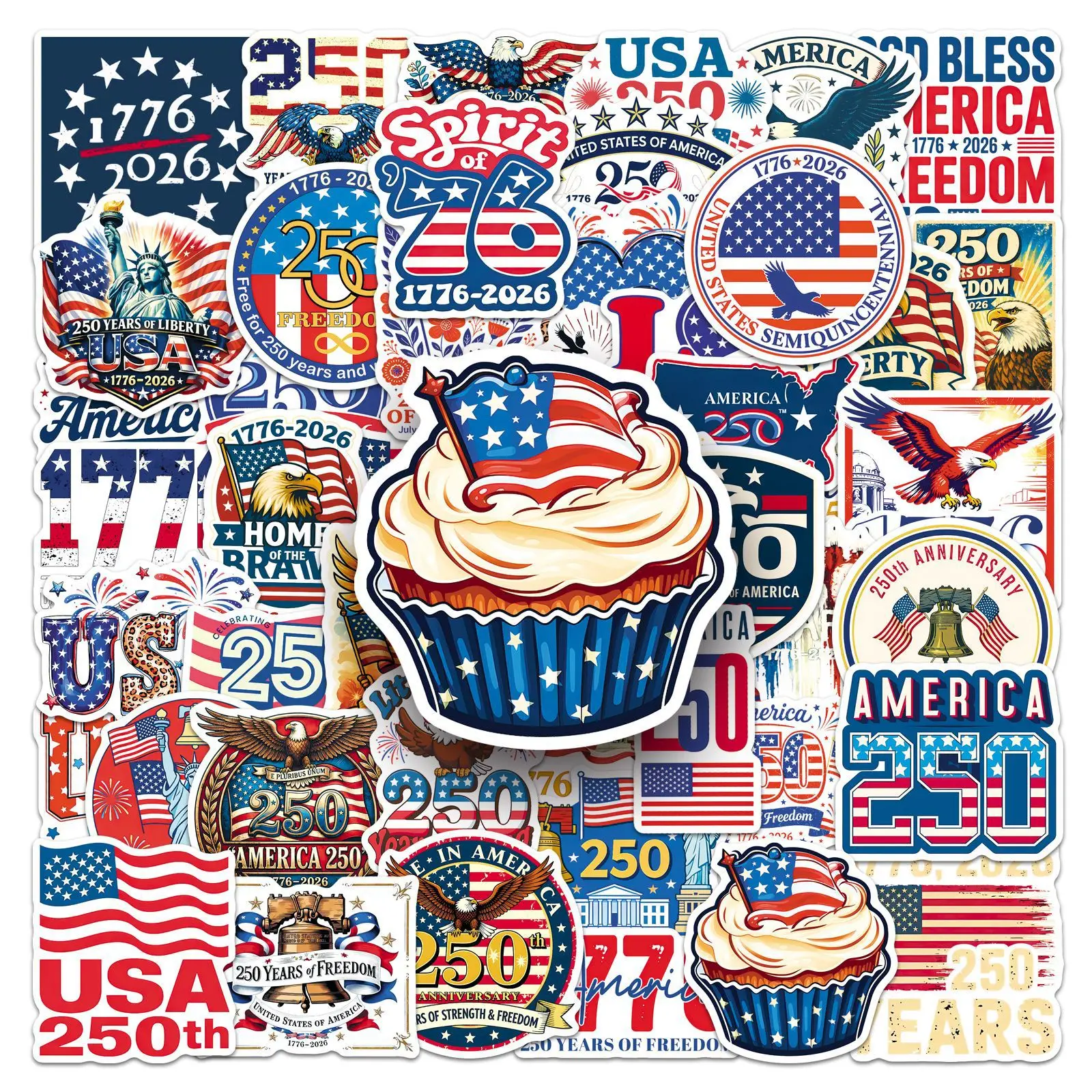 50 Pcs Usa 250Th An…