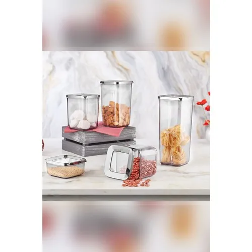 Vip John Square Transparent Smoked 5 Li Storage Container Set