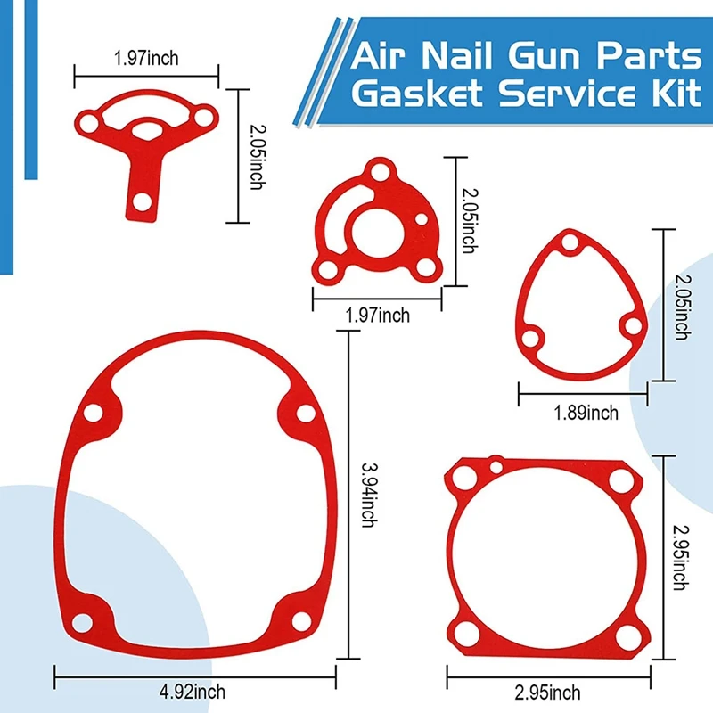 Kit de piezas de herramientas de arandela, piezas de repuesto de controlador de pistón de herramienta de aire de parachoques, Compatible con Hitachi NR83A NR83A2, 9 piezas