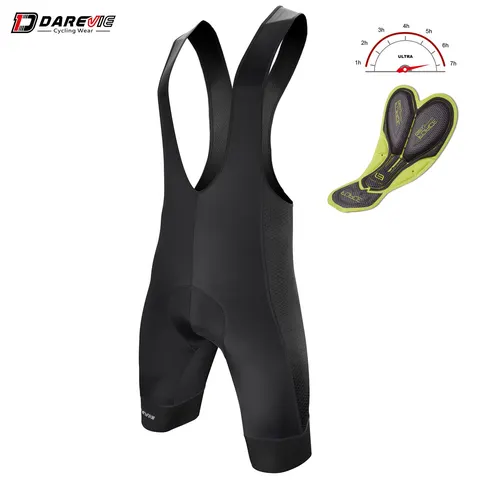 DAREVIE Calções de Ciclismo Masculinos com Almofada de Gel 3D para 6 Horas de Ciclismo, Calções de Ciclismo Masculinos Downhill Pro Team, Respiráveis, com Fixador de Perna de 7CM