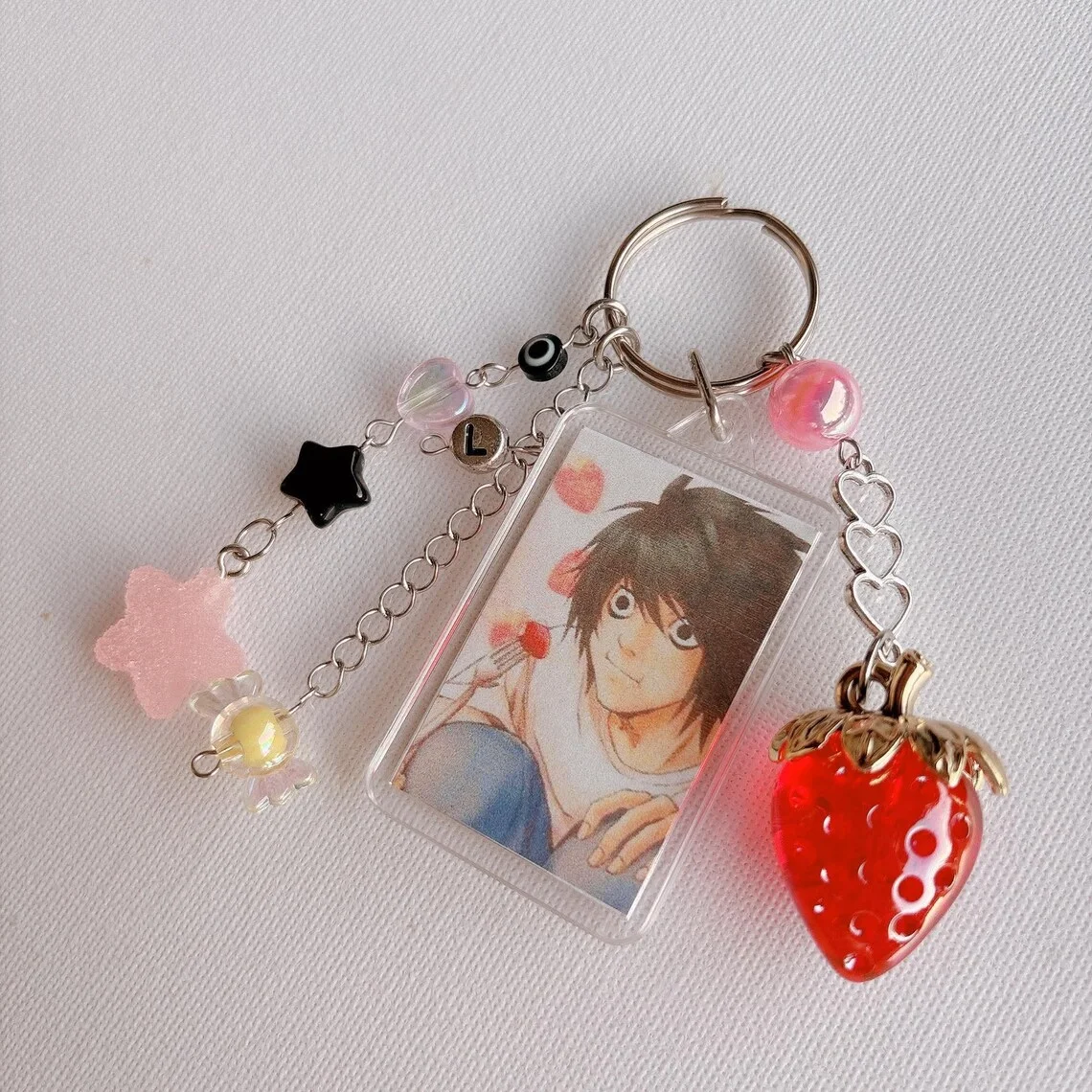 Anime Keychains | Death Note L, Misa Amane, Light Yagami, Jujutsu Kaisen Nanami, Gojo, Hunter X Hunter Kurapika