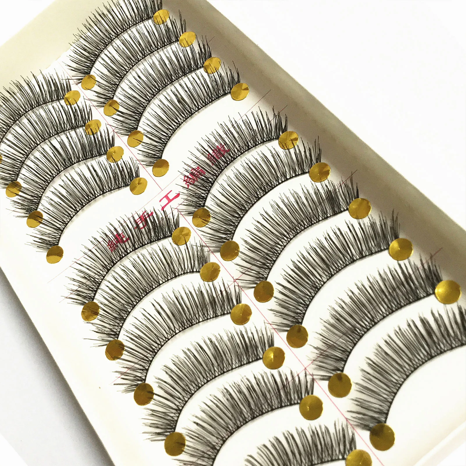 10 Pairs False Eyelashes Soft Reusable 3D Volume Fake Eyelashes for Cosplay Wedding Makeup Salon