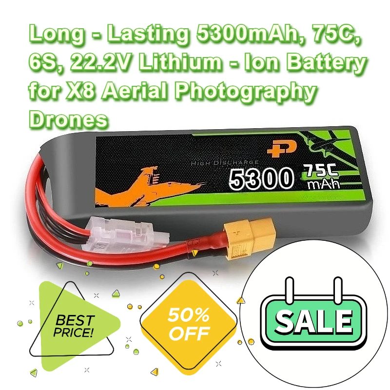 

Long - Lasting 5300mAh, 75C, 6S, 22.2V Lithium - Ion Battery for X8 Aerial Photography Drones