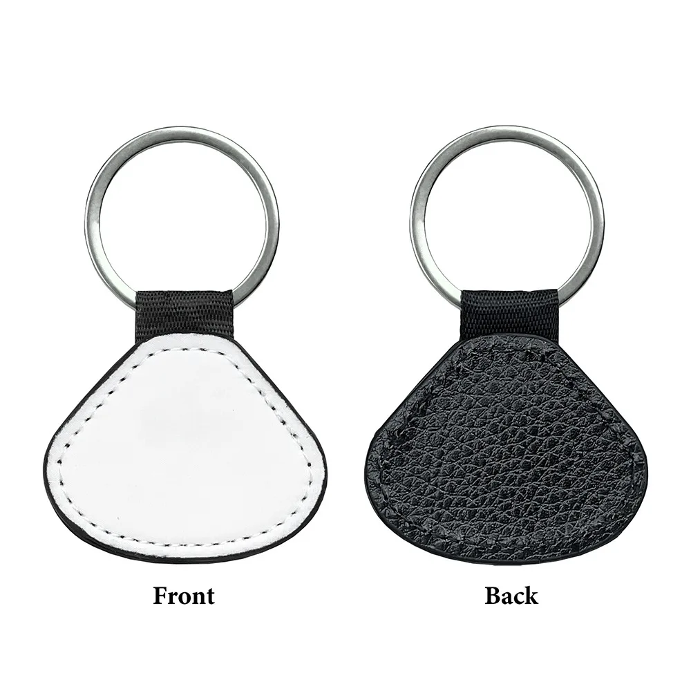 DIY Dye Sublimation Blanks Keychain PU Leather Creative Heat Transfer Keyring Pebbled Grain Heart