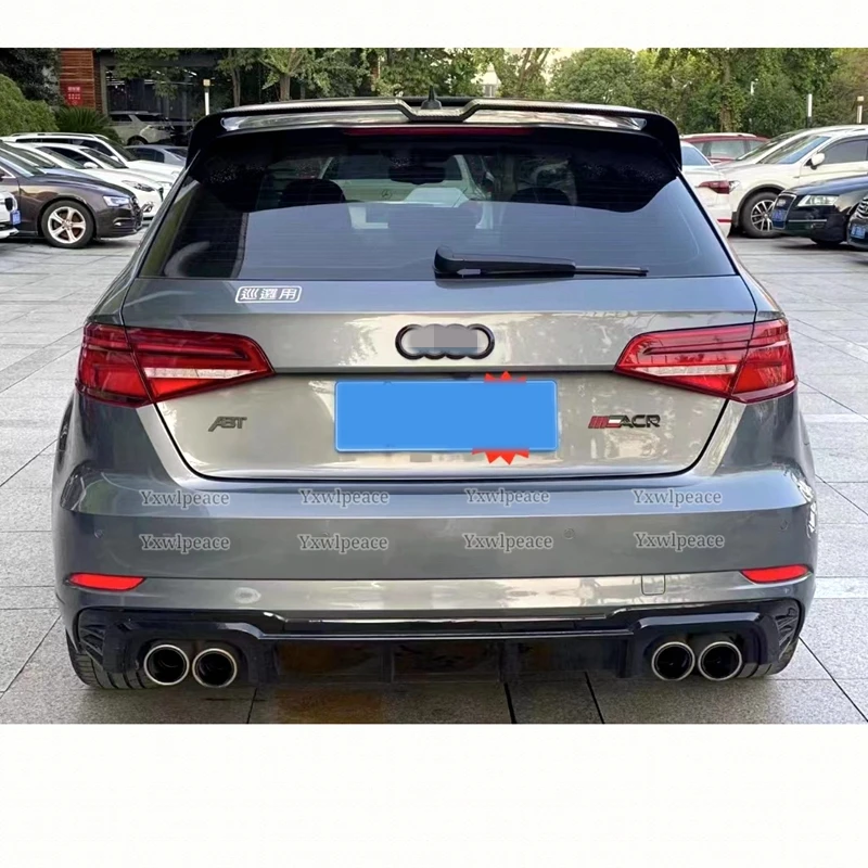 For Audi 5Doors A3 S3 S Line 8V Hatchback 2014 - 2018 High Quality ABS Material Rear Roof Spoiler Trunk Cover Car Styling