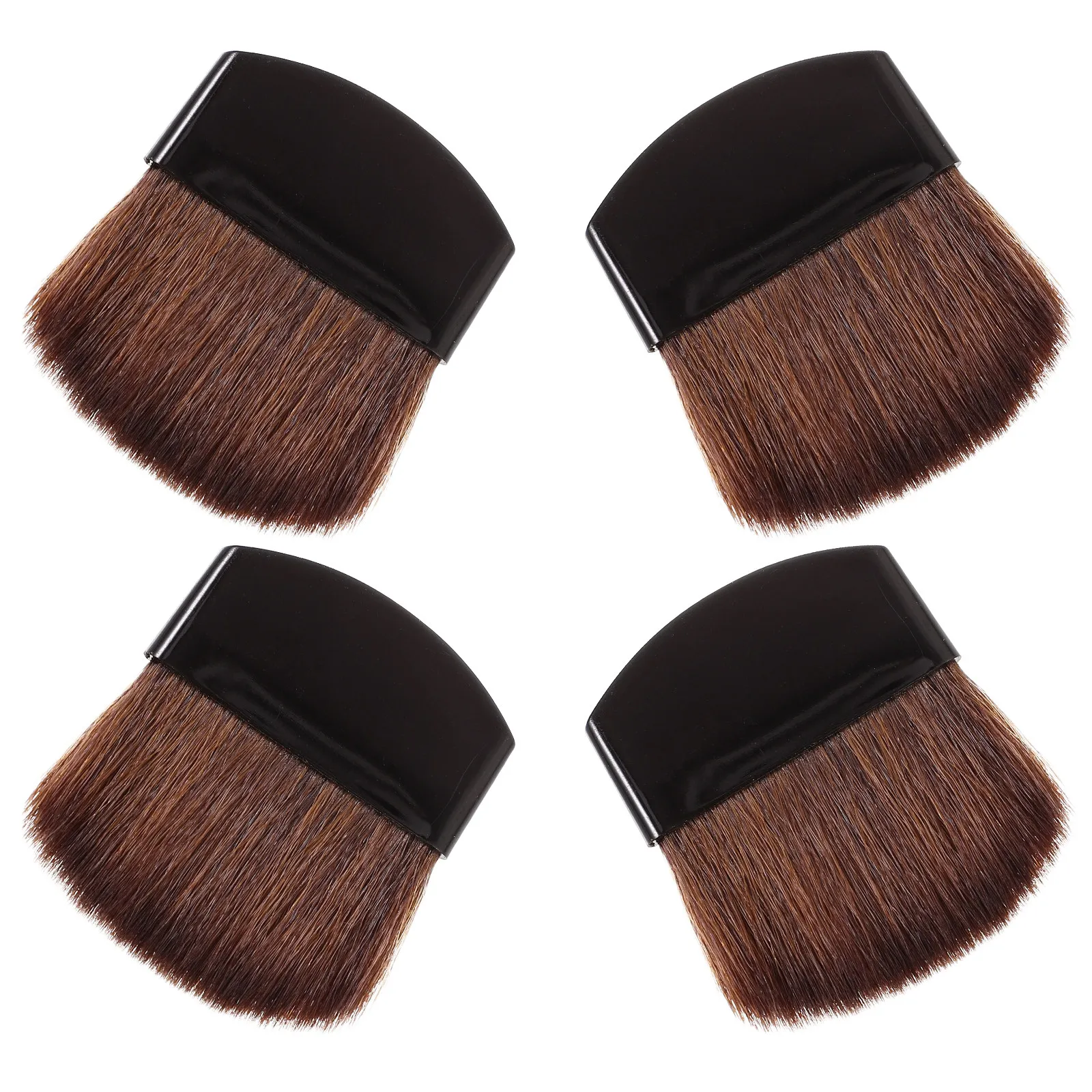 4Pcs Brush Set Blush Powder Highlighter Brush Skin Friendly Light Weight Small Size Portable for Women Facial Makeup