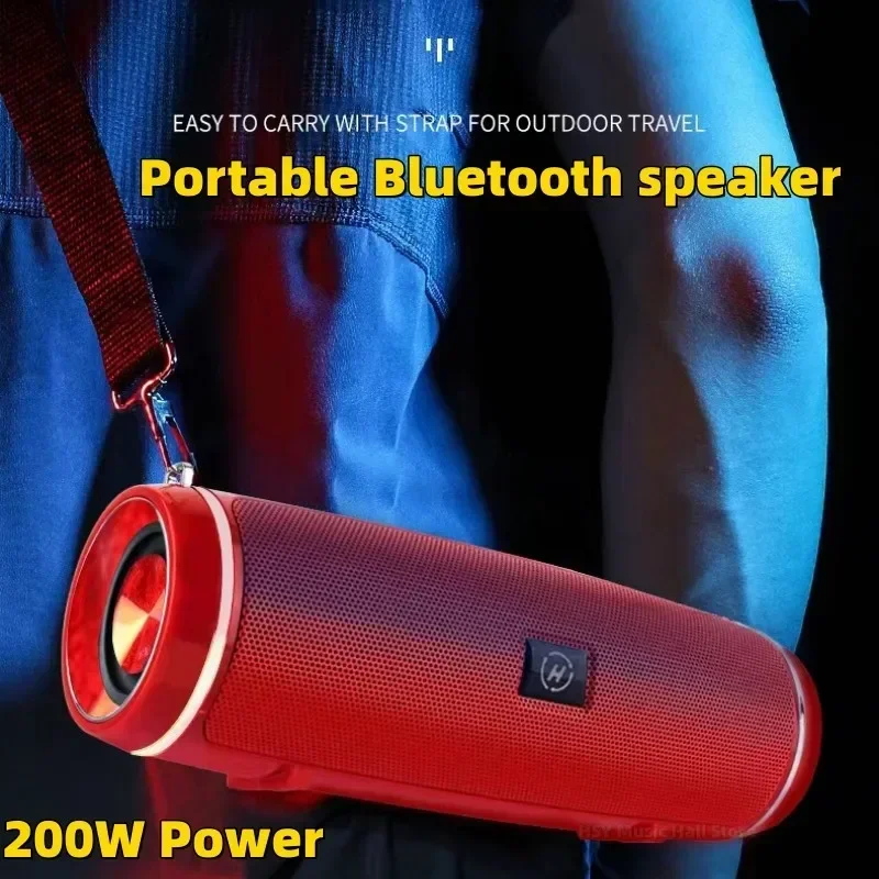 MINI 2+ 200W High-power Bluetooth Speakers Portable Outdoor Subwoofer 3D Stereo Surround Sound Column Music Center Boombox