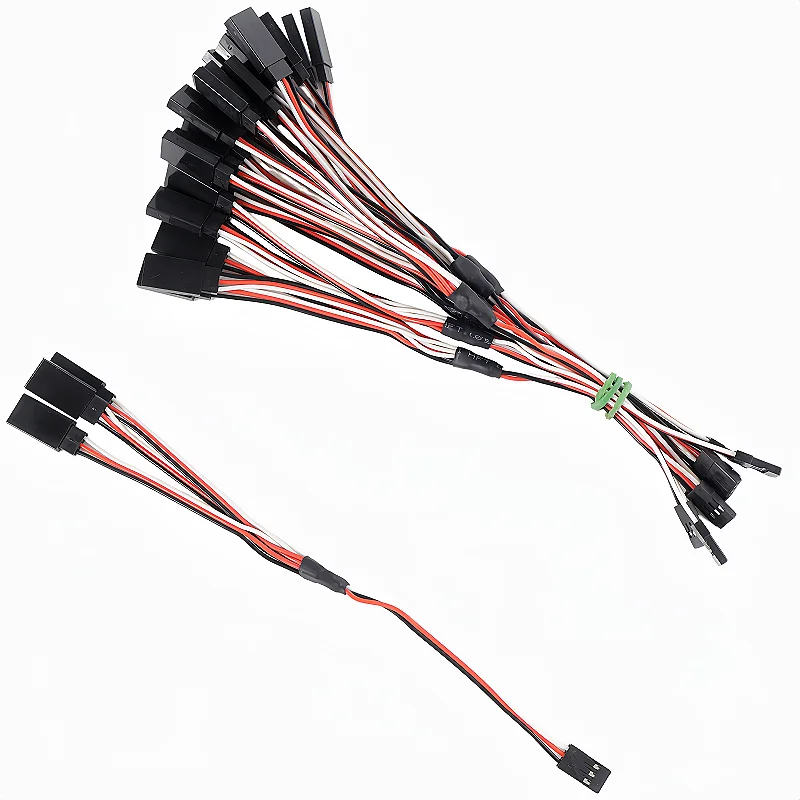5pcs JR Y Connector Servo Extension Cable 3 Pin JR Plug Splitters 1 to 3 Y Line Servo Extension Connector for RC Models