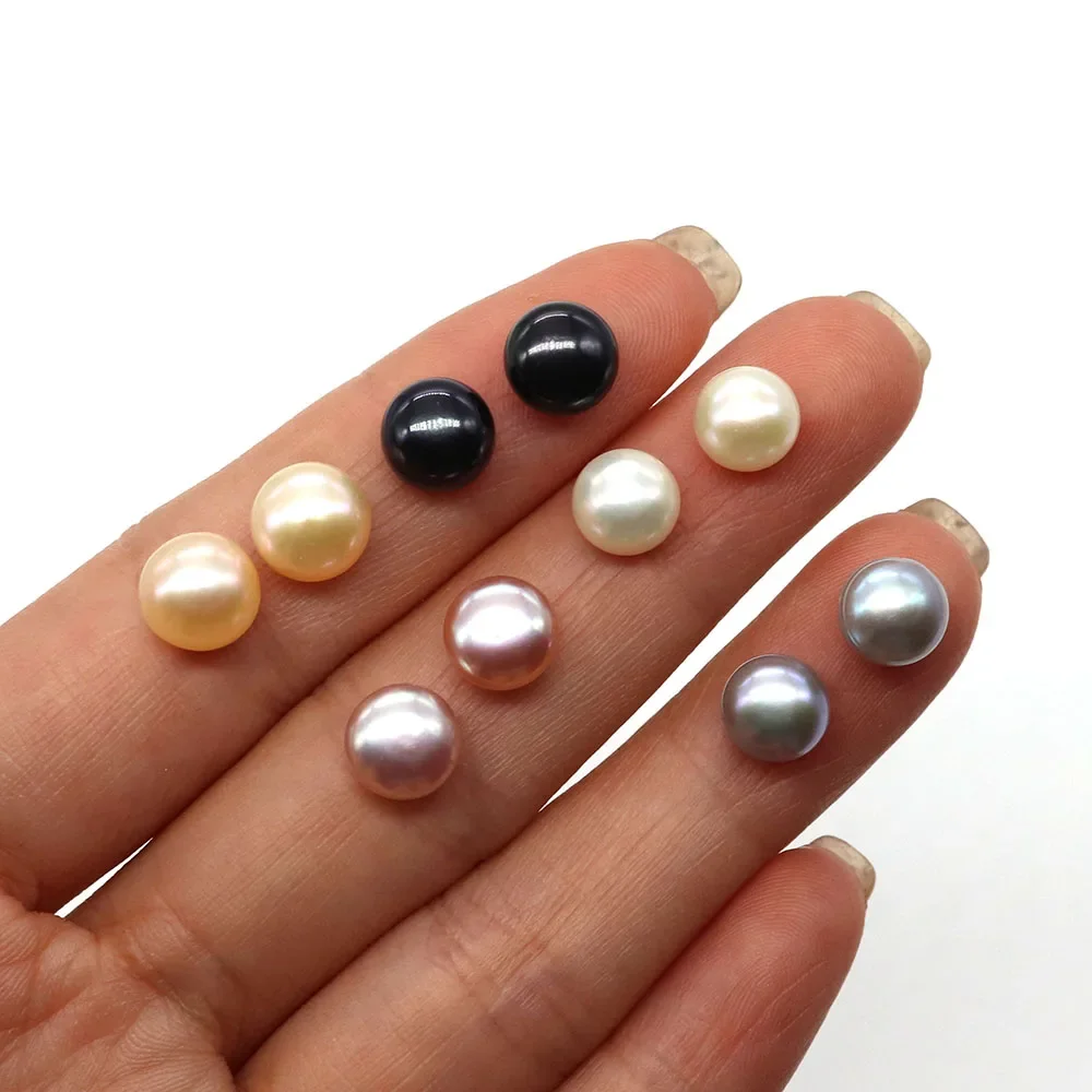Bread Shape Beads Natural Freshwater Pearls Half Hole Diy Jewelry Making Women\'s Earrings Necklace Pendant Accessories