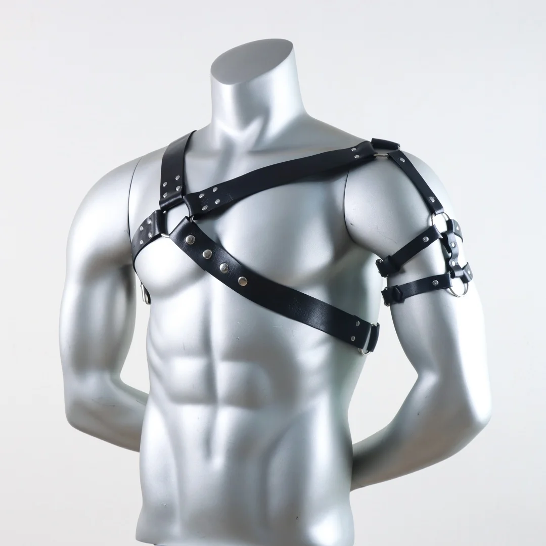 Männer Sexy Punk Gürtel Harness Verstellbarer Gürtel Körper Goth Harness Strap Cosplay Kleidung für Erwachsene Party Clubwear Gürtel – Detail 7