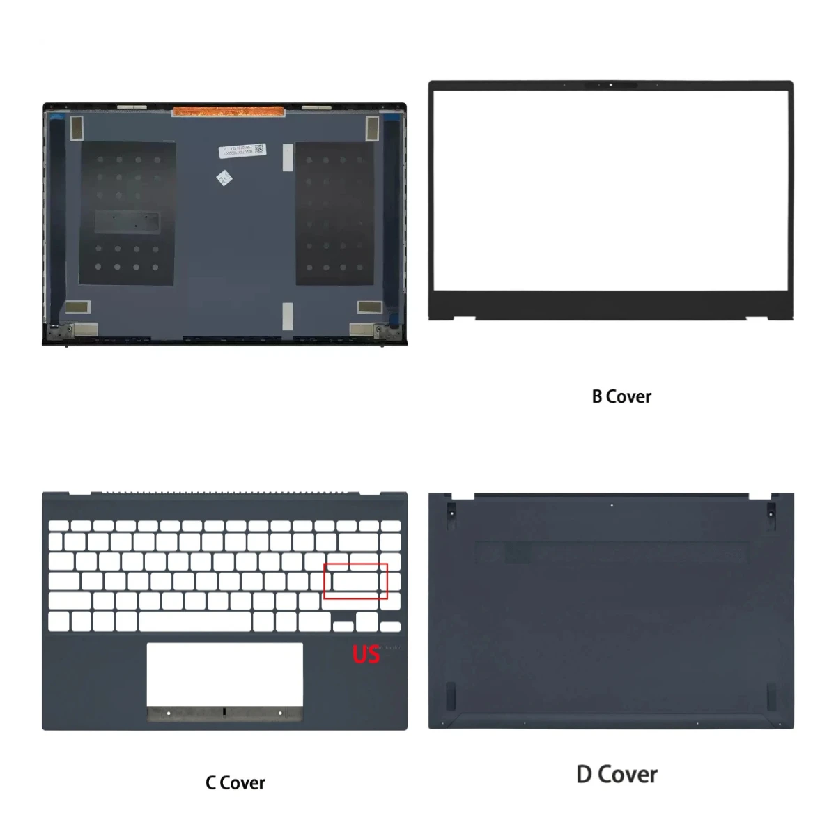 Laptop cover for ZenBook 13 UX325 UX325A UX325J UX325E U3700J LCD rear cover front frame lower hand support hinges shell