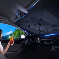 Car Sunshade Front Windshield Retractable Folding UV Protect Sunshade Umbrella Type Sun Protection Heat Insulation Car Sunshade
