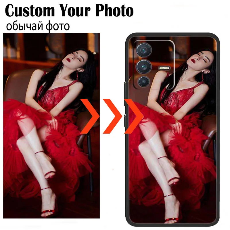 Fundas de teléfono personalizadas para Vivo V23 Pro V23E V25 V25E 5G, funda trasera DIY, diseño de foto personalizado V 23, parachoques negro de TPU V23Pro