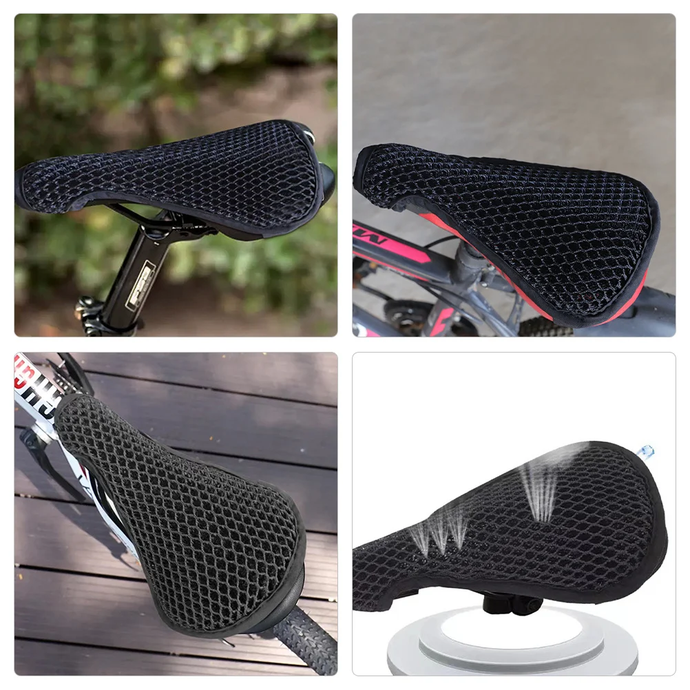 Protector de sillín de bicicleta de malla transpirable, Protector elástico decorativo para sillín de bicicleta, apto para accesorios de bicicleta de montaña y carretera