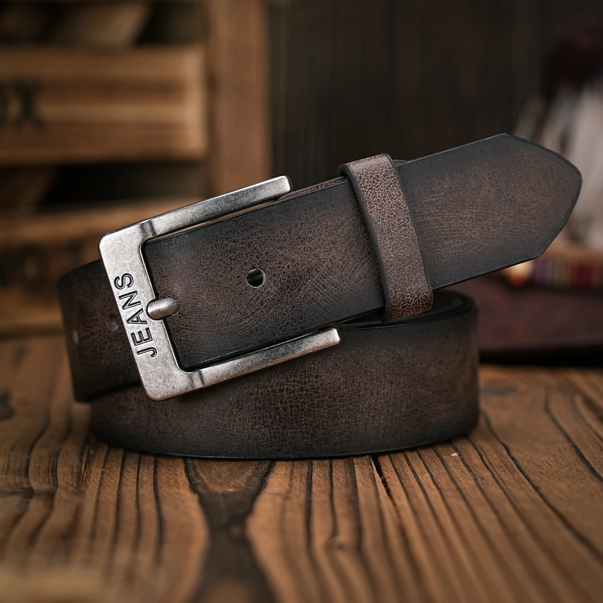 حزام ريترو كاجوال للرجال والنساء على الطراز الغربي! حزام من جلد البولي يوريثان بإبزيم معدني، مناسب لارتداء العمل اليومي #2