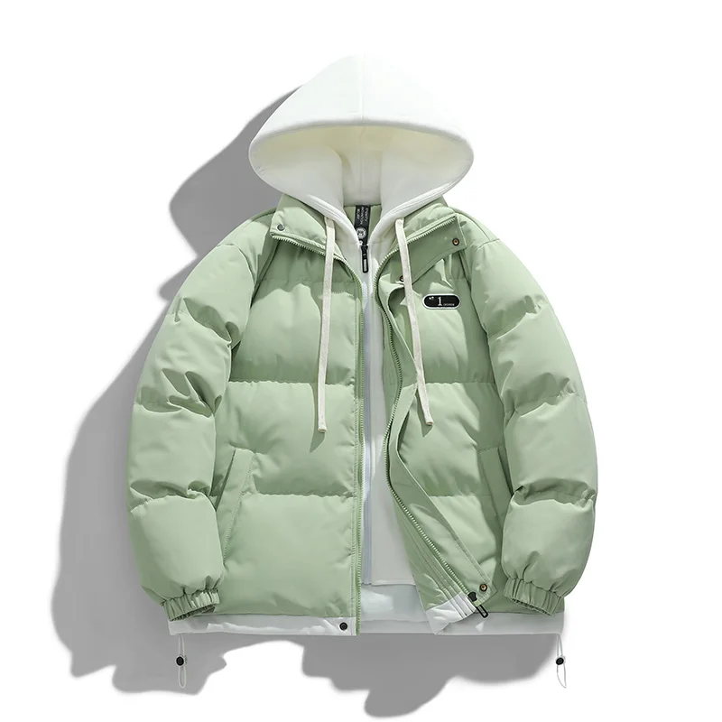 Winter Hooded Jacket Men Parkas Thicken Warm Coat Male Puffer Jackets Solid Color Casual Parka Men Women Fashion Clothes