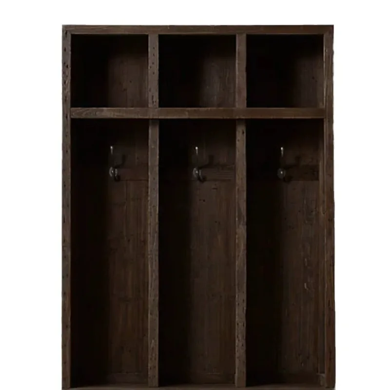 

French Country Vintage Oak Wardrobe American Children's Wabi Wind Solid Wood Side Cabinet