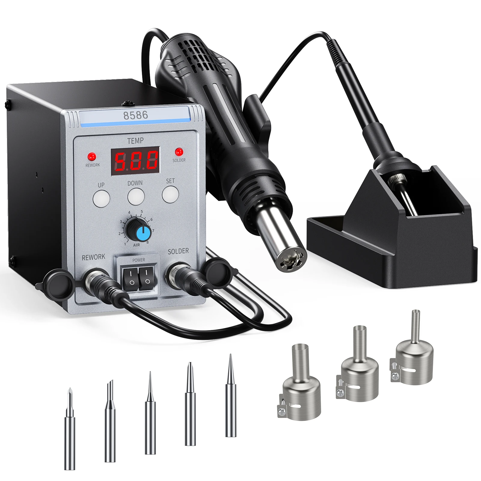 Station de soudage 2 en 1, 700W, affichage numérique LCD, pistolet à Air chaud, fer à souder 220V, outils de réparation de soudage ESD