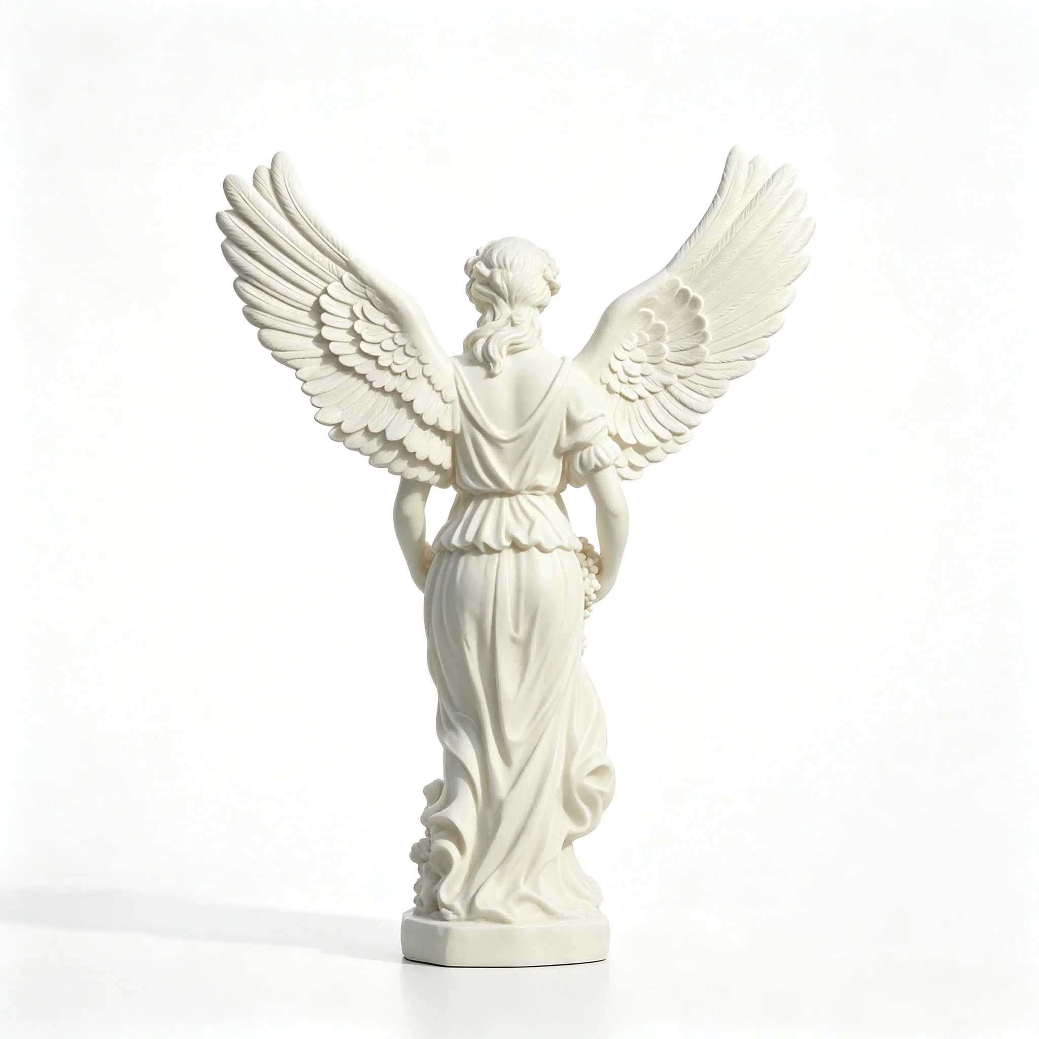 Resin Angel Statue Fiberglass Winged Female Figure Sculpture Custom Color Custom Design Outdoor Garden Courtyard Landscaping