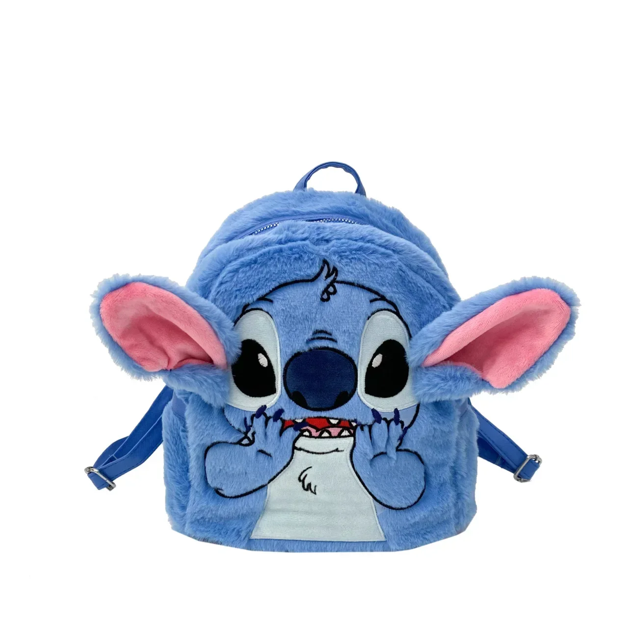 Disney Plush Stitch Children\'s Backpack Students Blue Cartoon Cute Plush Figure Large Capacity School Bag Anime Peripheral Bag