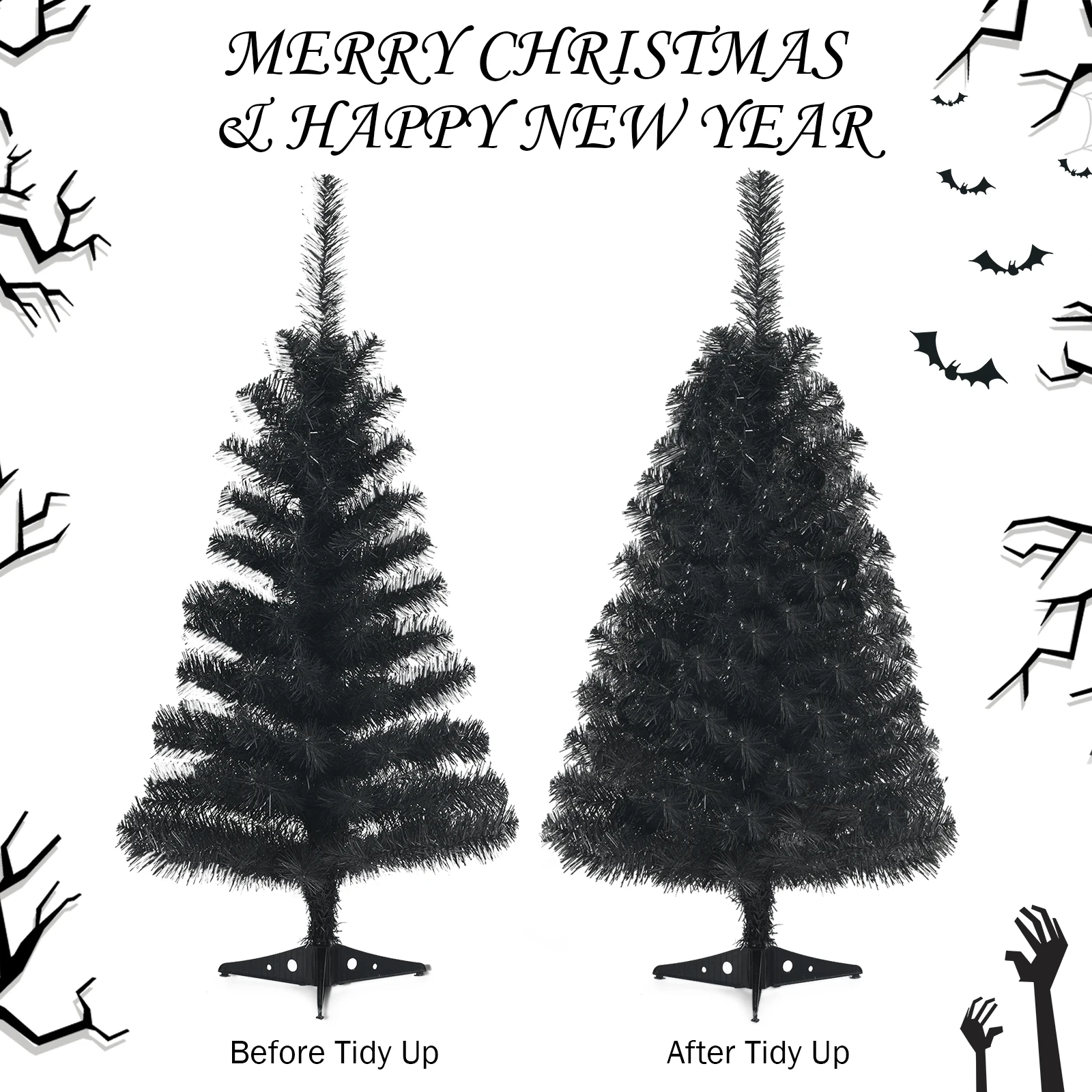 شجرة عيد الميلاد مقاس 36 بوصة، شجرة عيد الميلاد الاصطناعية للاستخدام الداخلي والخارجي، شجرة صنوبر لعيد الميلاد لتزيين العطلات، المنزل، المكتب، المتجر والحفلات