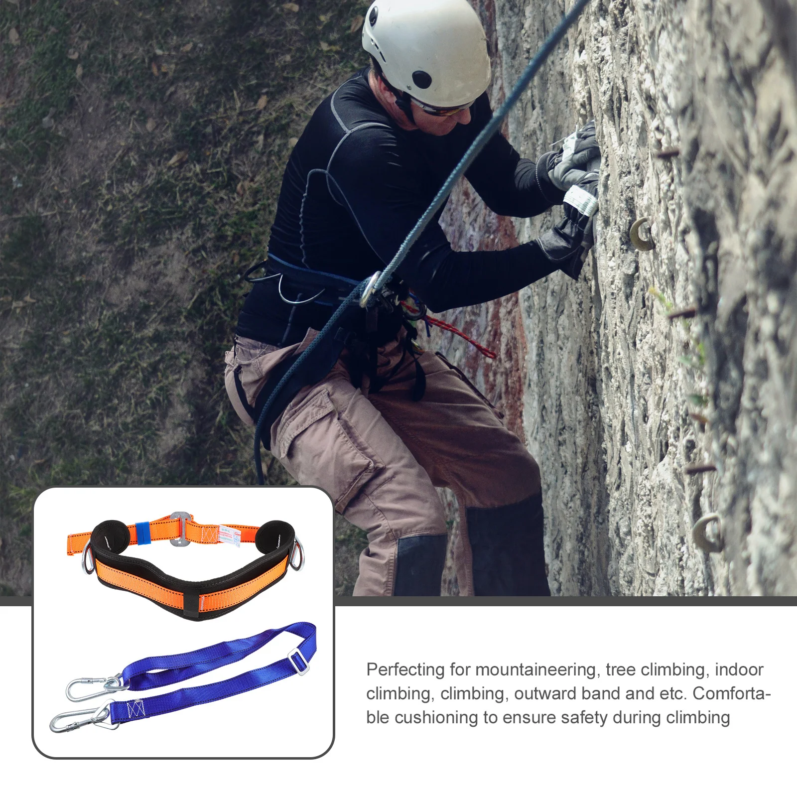 حزام الأمان في الهواء الطلق تسلق تسخير قوة الشد العالية البوليستر المضادة للسقوط العمل الكهربائي تسلق الجبال السلامة من الحرائق #6