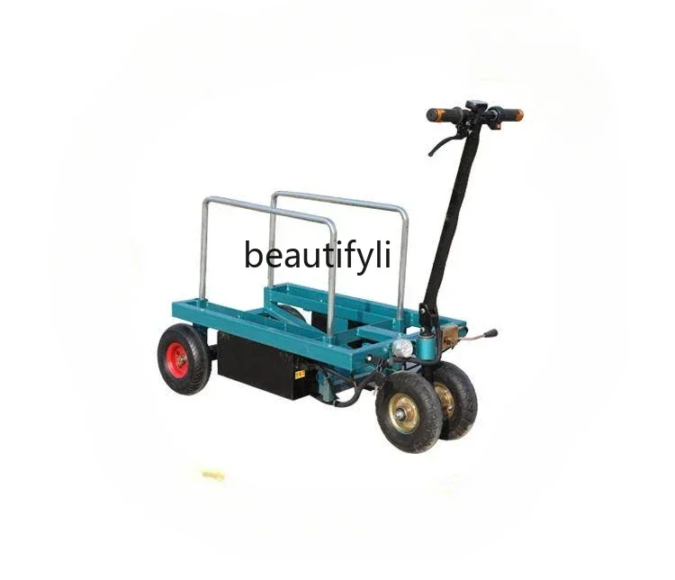

AY Electric flatbed truck folding trolley four-wheel handling site feeding truck