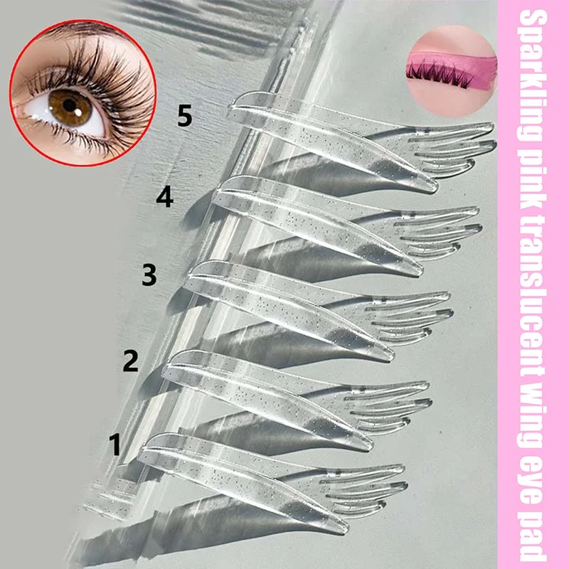 Lash Lift Silicone Pads Transparent Wing Shape Glitter Reusable Under Eye Lash Extension Eyelash Perm Curler Makeup Accessories