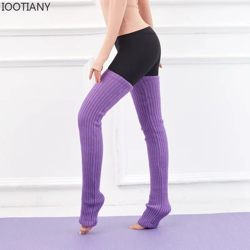 IOOTIANY Korean Lolita Winter Non-slip Dance Socks Women Knit Boot Socks Over Knee Yoga Leg Warmers Foot Warm Leg Cover