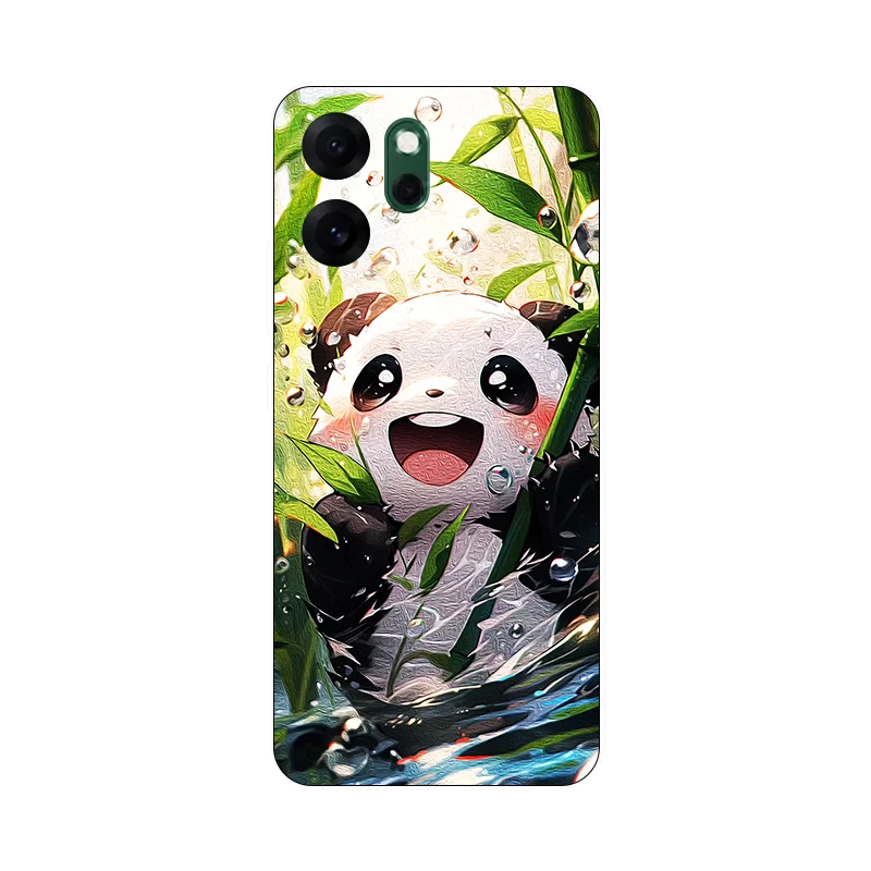 Silicone Case For OPPO Reno 14F 5G Flowers Panda Coque Fundas For OPPO Reno14 F 4G Case Soft TPU Protective Cover Reno14F