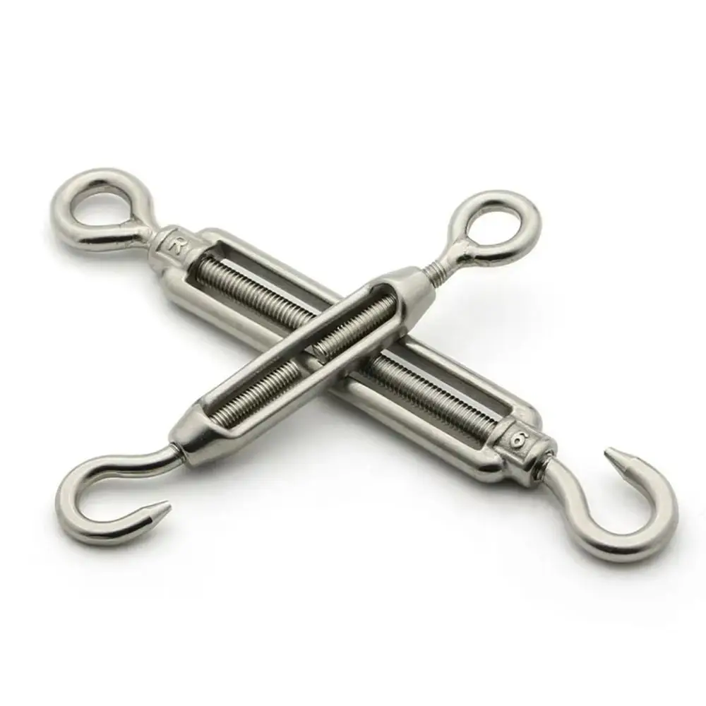 1Pcs Hooks & Eye Turnbuckle Wire Rope Tensioner 304 Stainless Steel Oc Oo Cc Type Tension Device Line Adjustable M4/M5/M6/M8