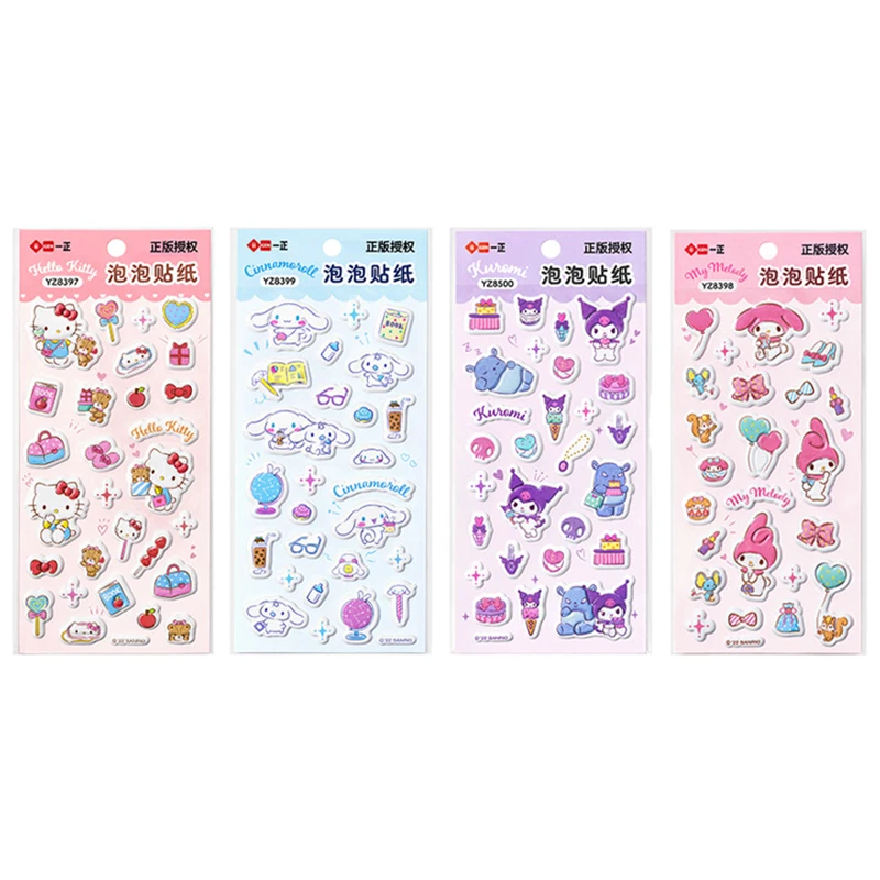 Anime Cartoon Sanrio Hello Kitty Bubbly Sticker Student Kid Decorate Scrapbooking Stationery Supplies DIY Self Adhesive