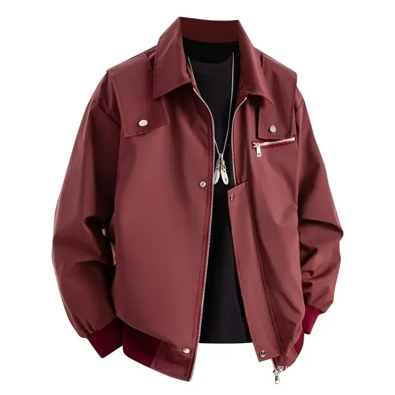 

Retro Workwear Jacket Men's Spring Autumn New American High Street Casual Top Baseball Uniform Loose Outerwear