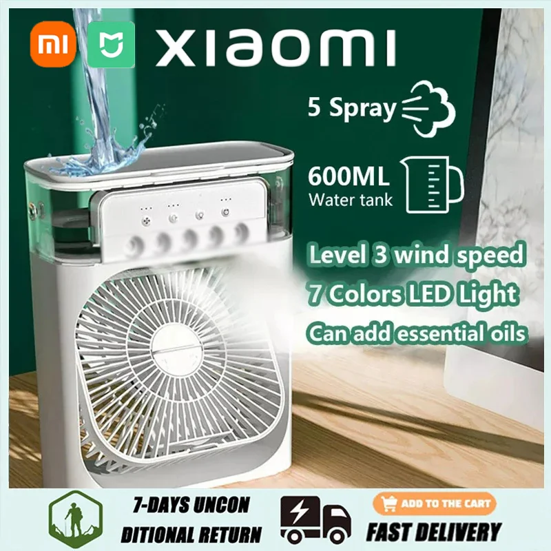 

Xiaomi Air Humidifier Portable Fan Air Conditioners USB Electric Fans 3 In1 Air Cooler LED Night Light Water Mist Fan Home MIJIA