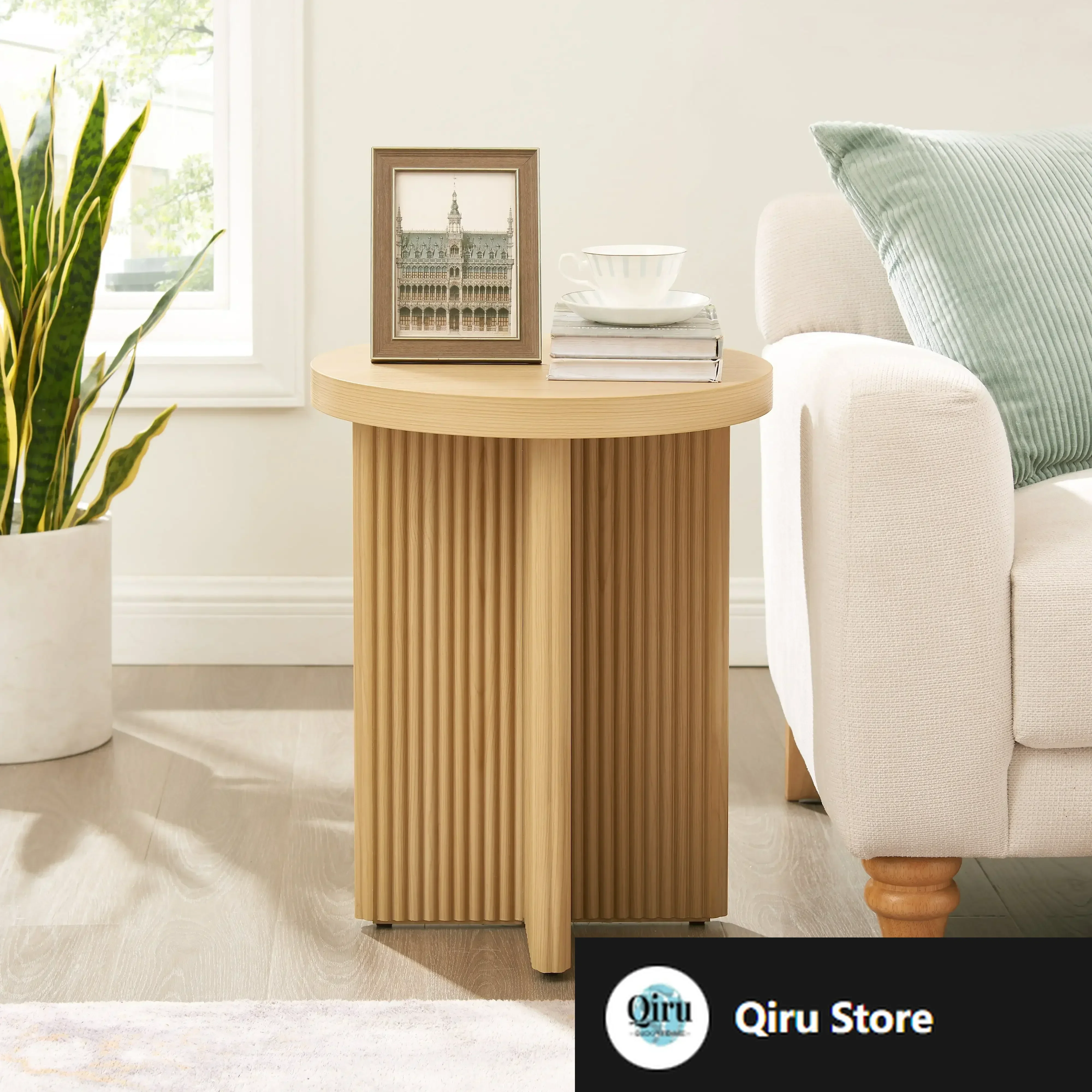 

Lillian Fluted End Table, Natural Pine Finish