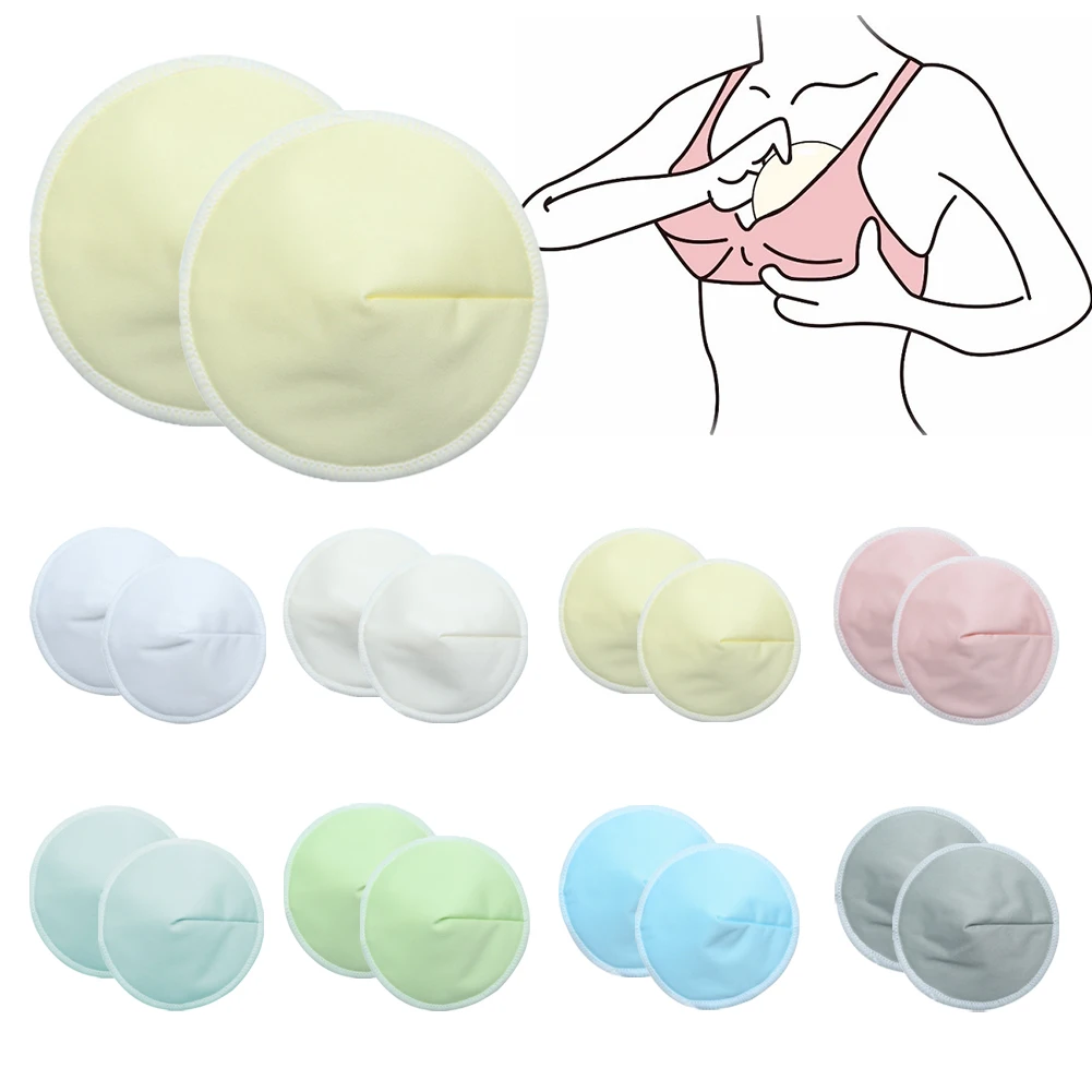 1 Pair Organic Bamboo Viscose Nursing Breast Pad Washable Breastfeeding Pads Reusable Breast Pad for Breastfeeding Nursing Pads