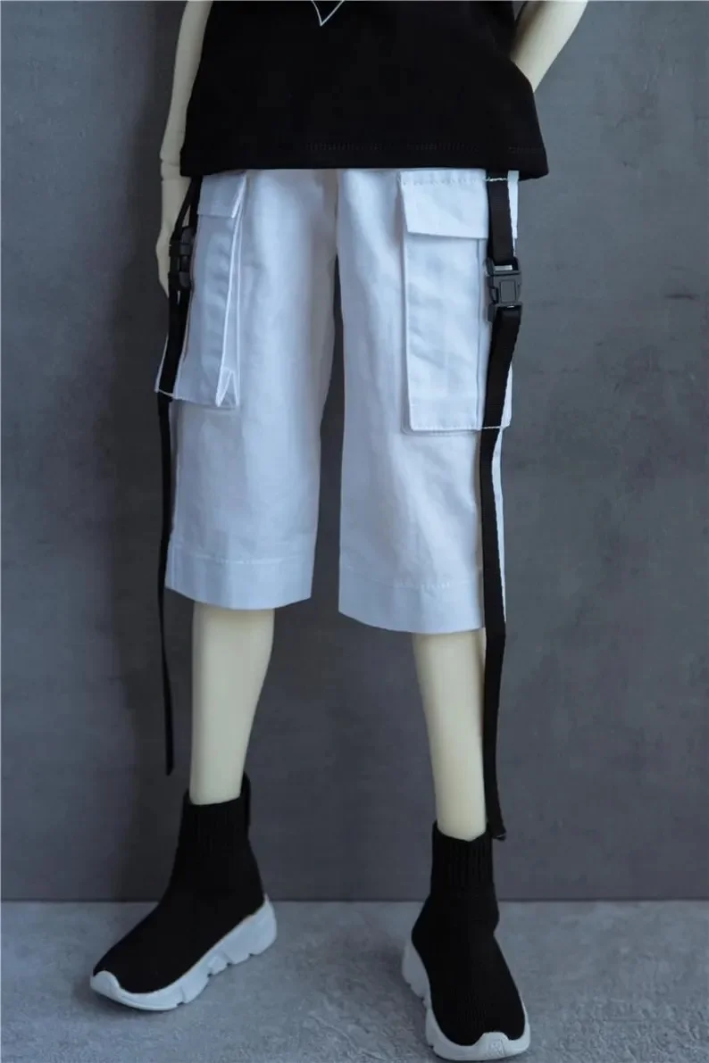 BJD Poppenkleertjes Zwarte Cargo Broek 70 cm 1/4 1/3 Op Voorraad SD17 Jongens Knappe Speelgoed Dagelijkse Dans Sport Shorts bjd Pop Accessoires