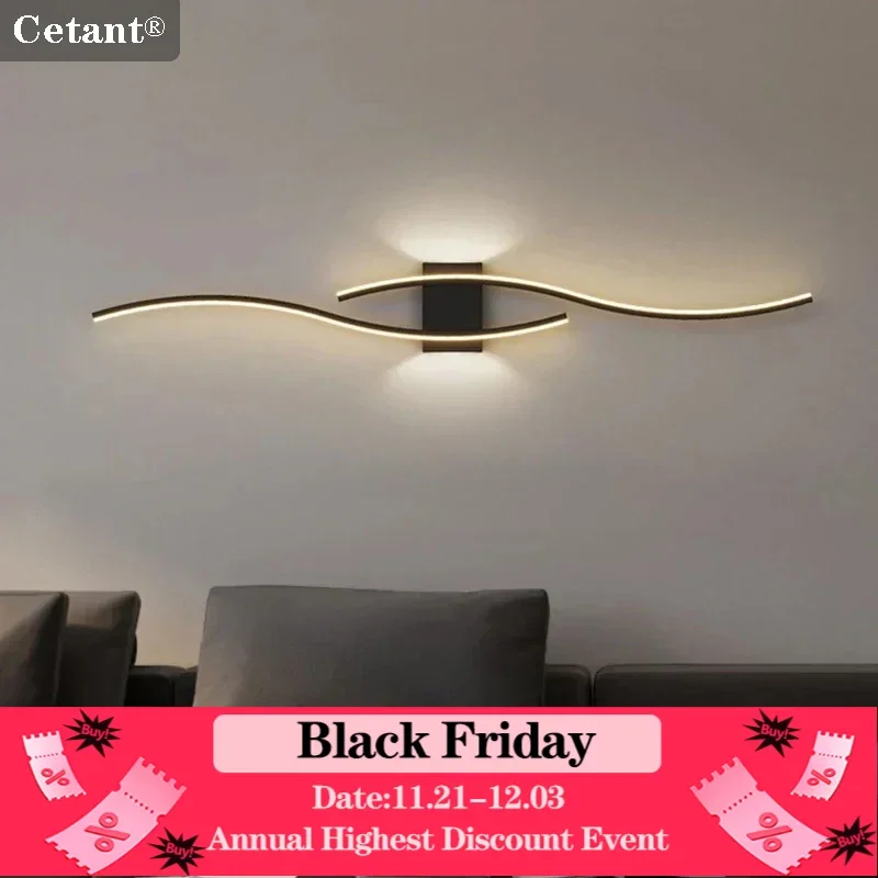 Moder LED Wand leuchte langen Streifen 60/80/100cm Wand leuchte Wohnzimmer TV Hintergrund Dekor Schlafzimmer Treppe Wohnkultur Leuchte